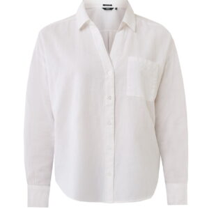 Linen long sleeve blouse White | MF006100151W