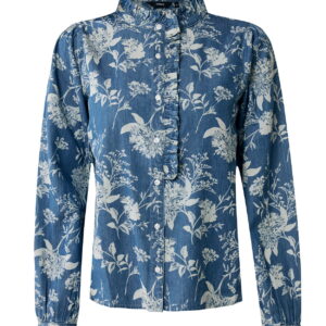 Ruffle flower blouse Classic Blue | MF006101551W